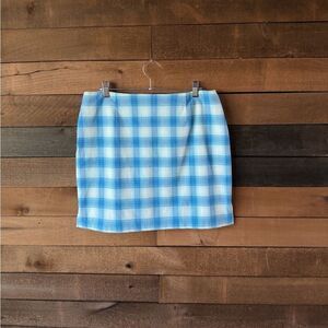 Vintage Y2K Fashion Bug Blue Plaid Skort Mini Stretch